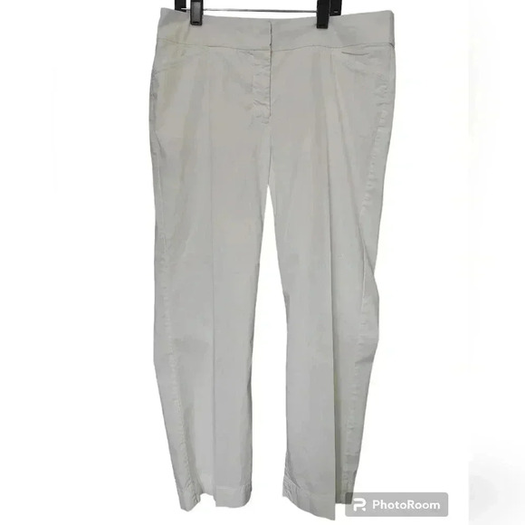Eileen Fisher white stretch ankle pants - Picture 1 of 6